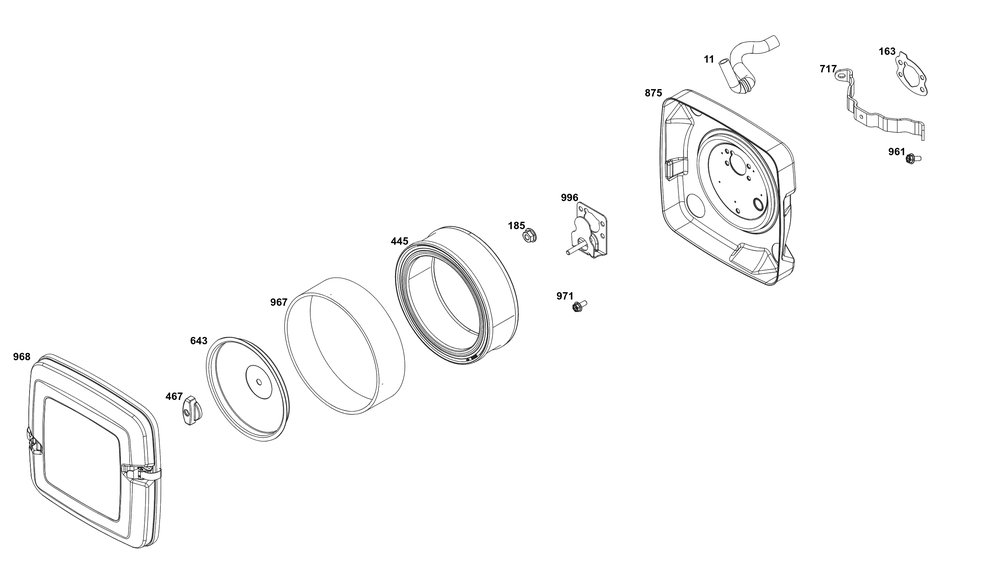 Air Cleaner Group Diagram and Parts List for 305777-0160-B5 200000 - 399999 Briggs and Stratton Engine